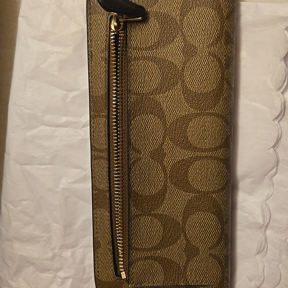 Coach Tan Signature Long Wallet - Picture 3 of 3